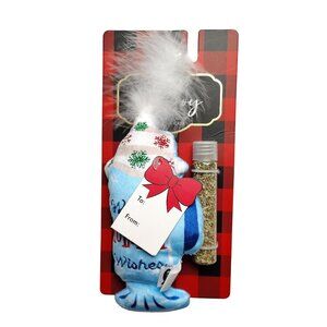 Meow Holiday Refillable Pet Plush Cocoa Kicker Catnip Toy With Feathers